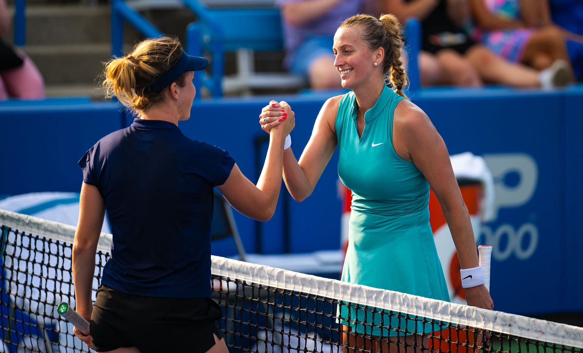 Linda Noskova and Petra Kvitova. (Source: Getty)